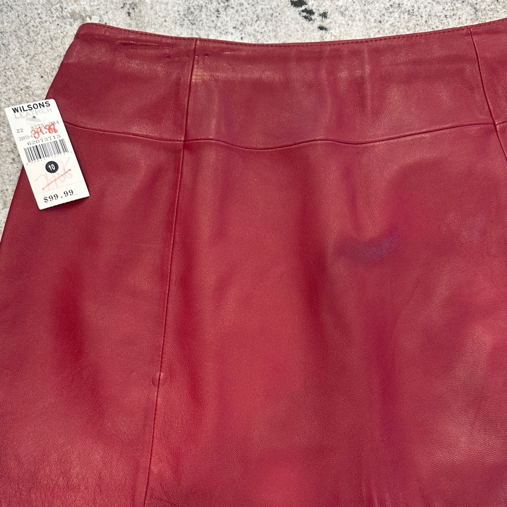 Wilson Women's Rich Red Leather A-Line Skirt